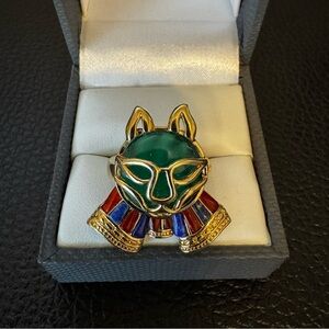 Global Destinations(TM) Green Onyx Carnelian & Lapis Lazuli 18K Yllw/Bronze. Sz7